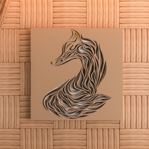 Download Cnc Files For Wood Laser Fox Mandala Wall Art Fox Laser Etsy