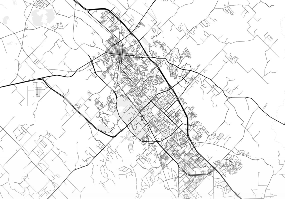 Bryan Map Print City Map Wall Art Bryan Texas Map Travel Etsy