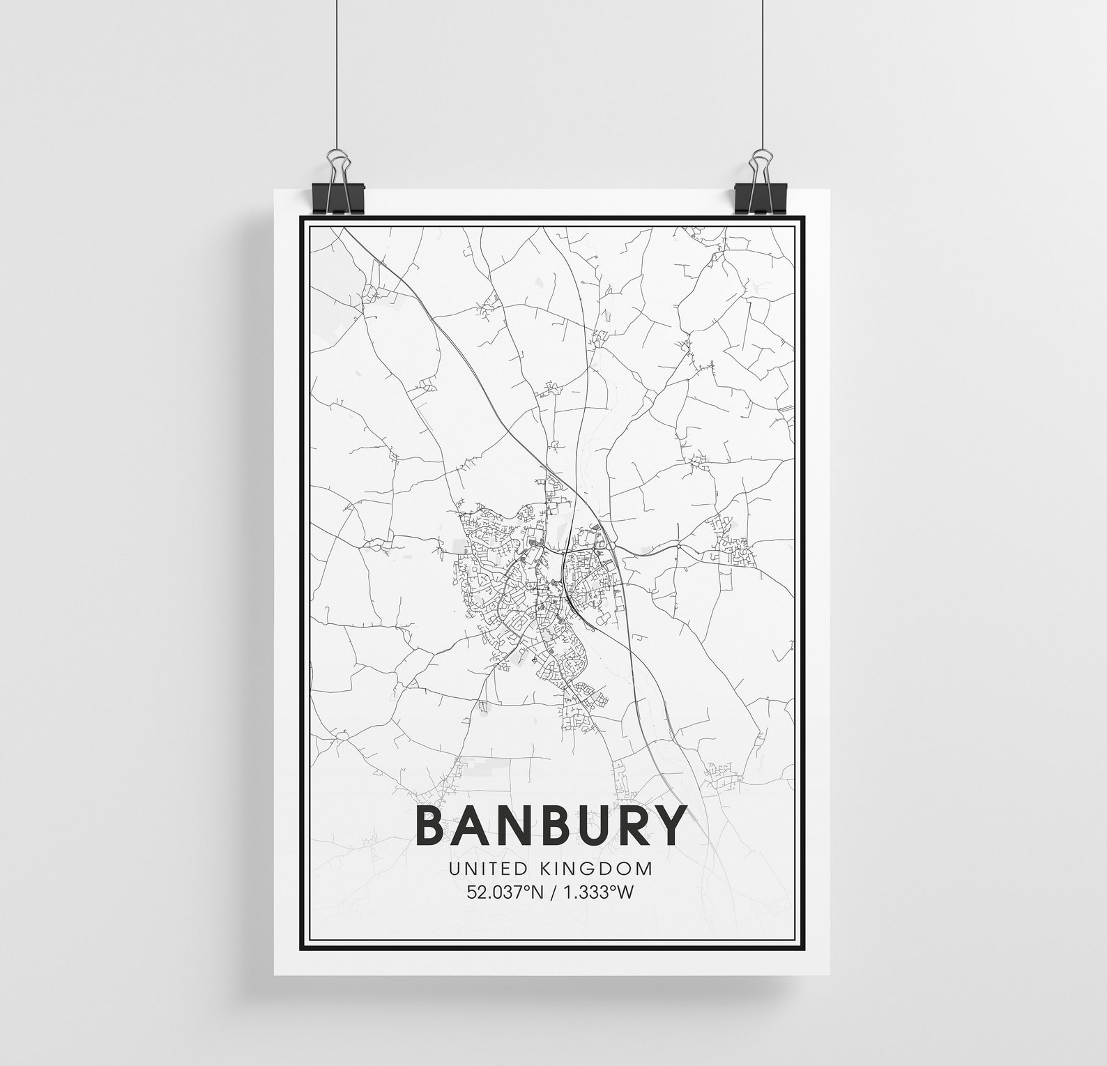 Banbury City Map Print City Map Wall Art Banbury England Etsy Banbury City Map Print City Map Wall Art Banbury England Etsy