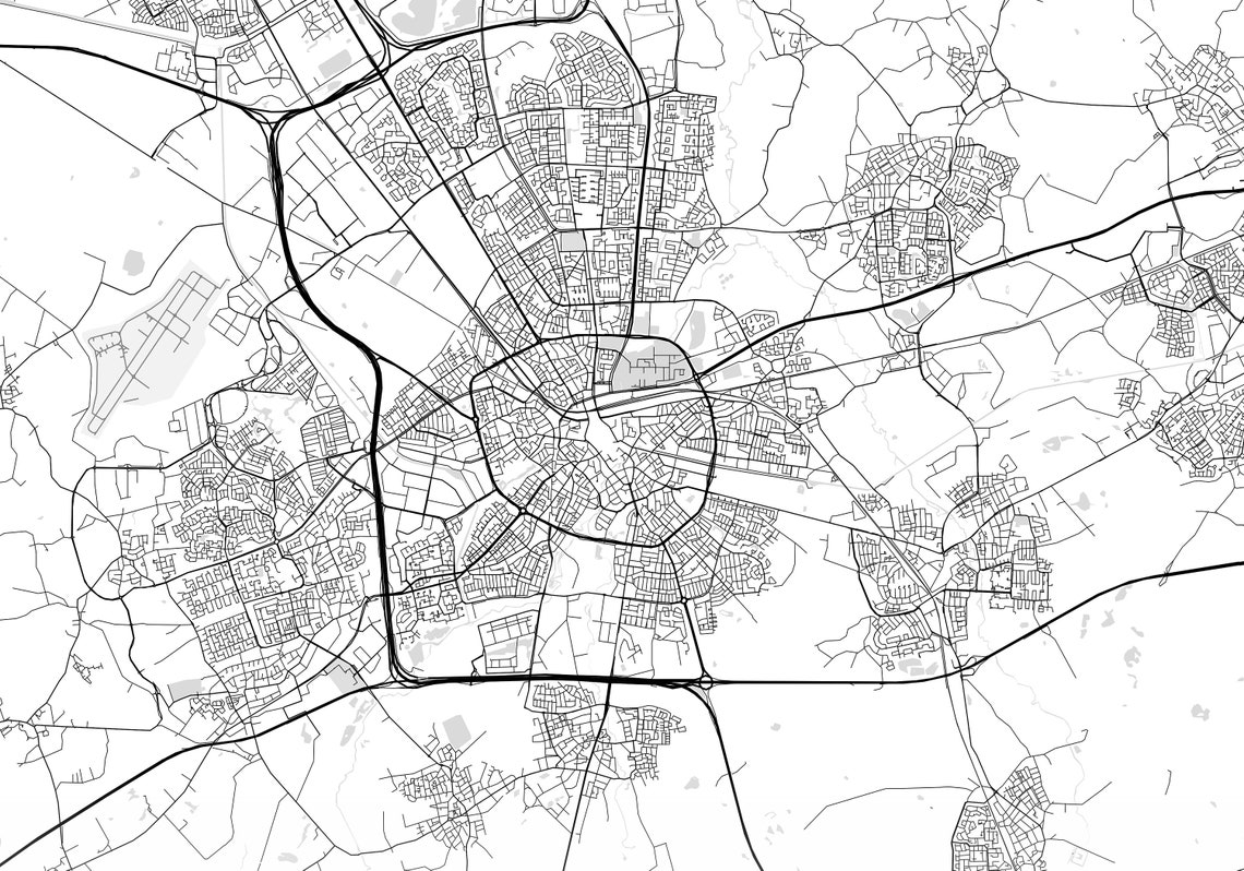 Eindhoven Map Print City Map Wall Art Eindhoven Netherlands Etsy