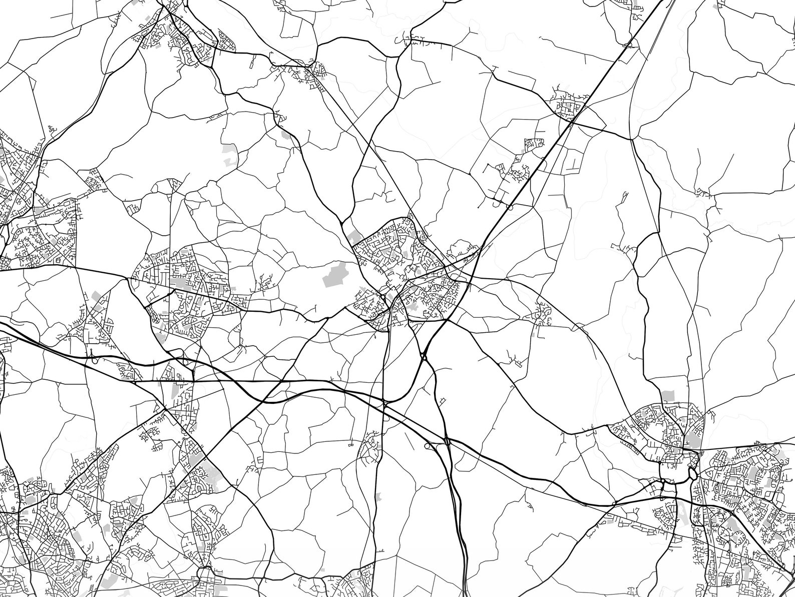 Lichfield City Map Print City Map Wall Art Lichfield England | Etsy