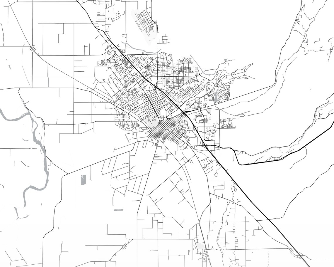 Chico Map Print City Map Wall Art Chico California Map Etsy