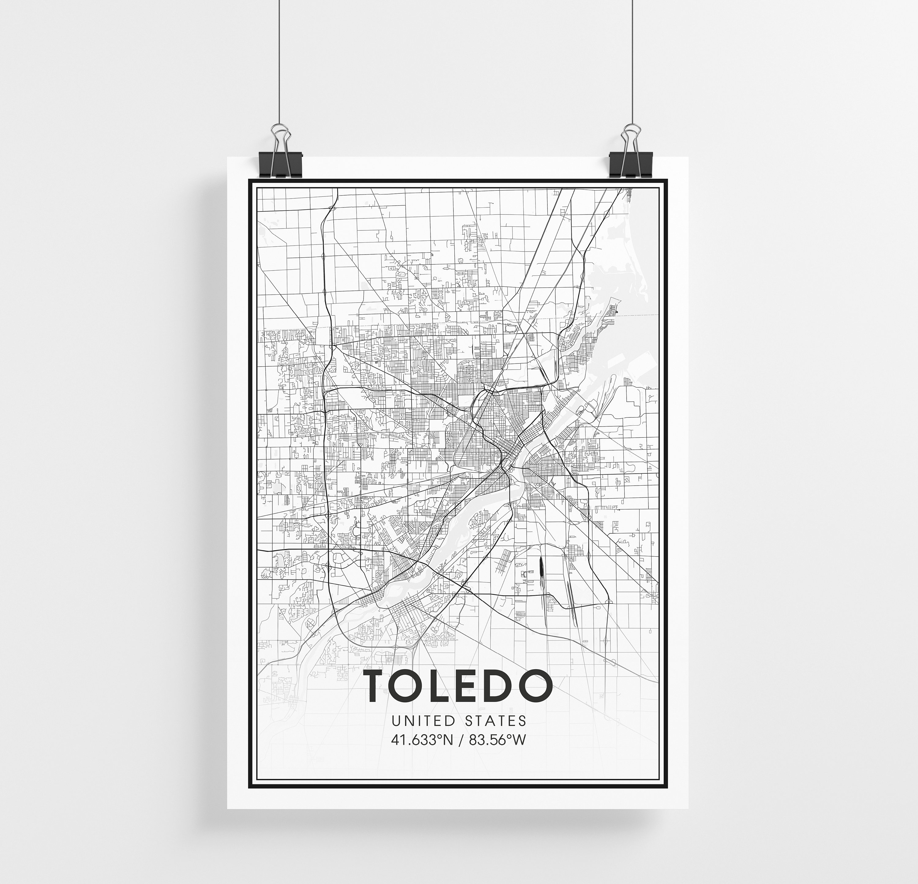 Toledo Map Print City Map Wall Art Toledo Ohio Map Travel | Etsy
