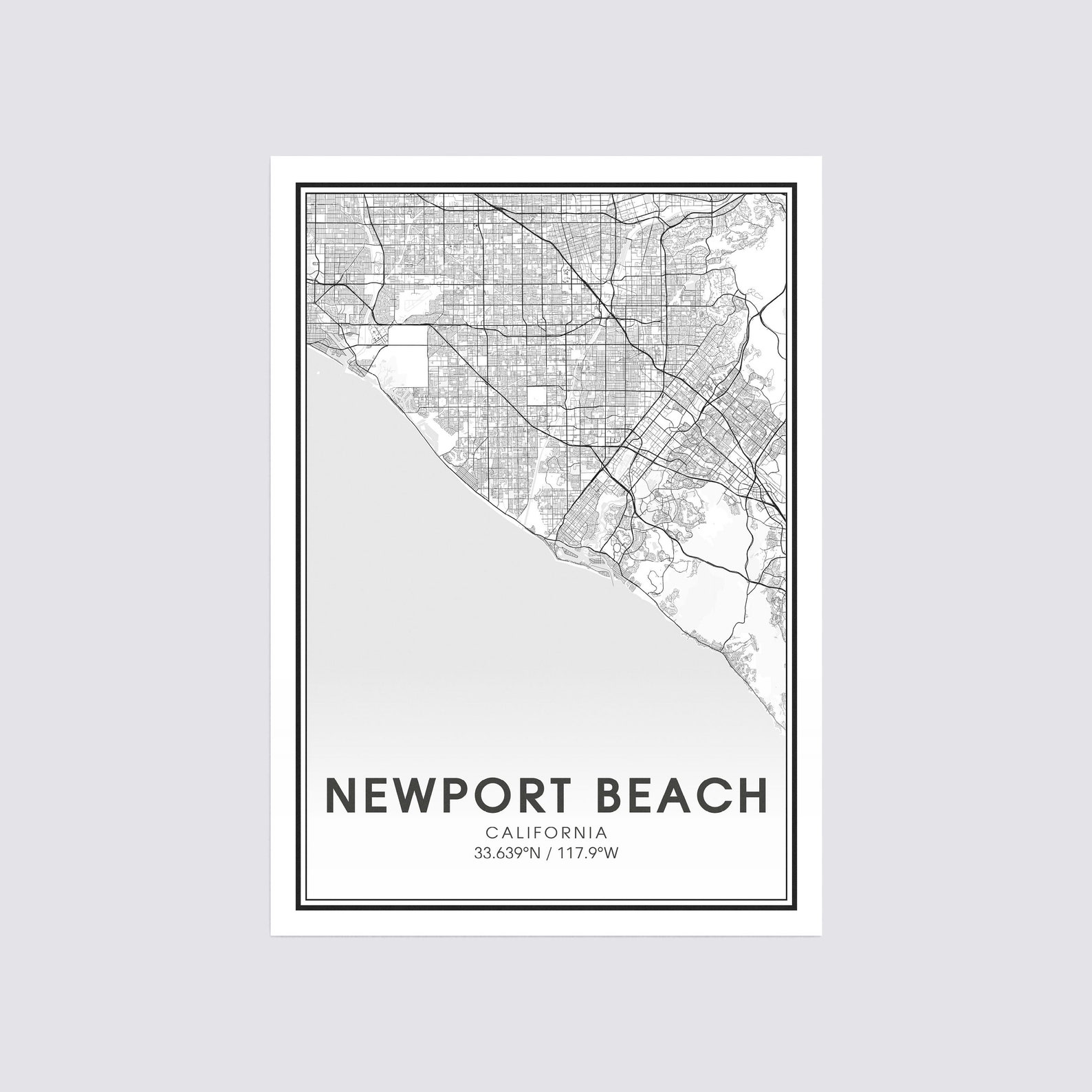 Newport Beach California City Map Print City Map Wall Art Etsy
