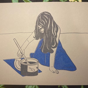 Little Painter Risograph Print 8.5x11