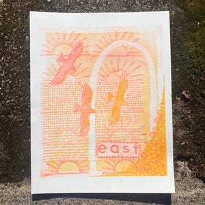 Eastern Doorway Risograph Print 8.5x11 (oops! run - see description)