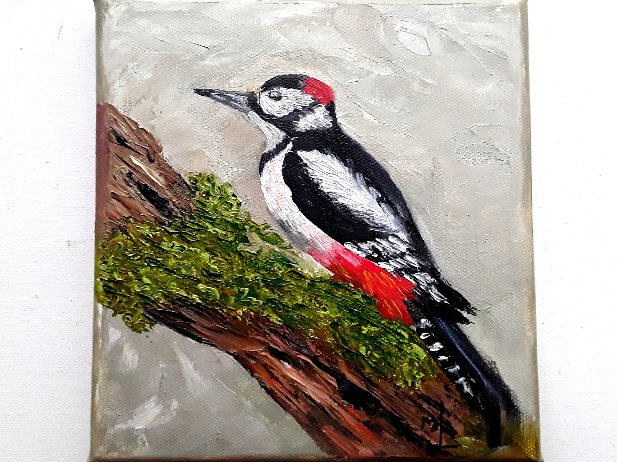 Woodpecker Painting Original Bird Art Wild Bird Artwork Mini Painting 6 by  8 by Annimonartstudio - Etsy