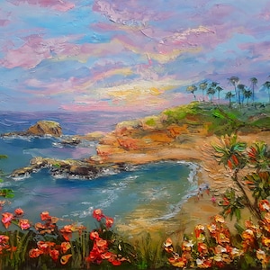Laguna Beach Oil Painting California Seascape Artwork 10x15in
