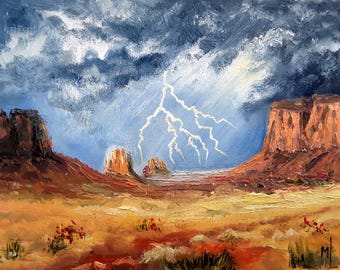 Monument Valley ORIGINAL Painting, Monument Valley Landscape Wall