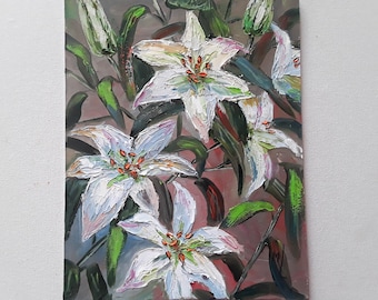 白いユリ 白いユリの花の絵画 ユリの芸術 花の静物画 蓮の絵