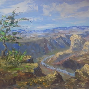 Grand Canyon Oil Painting: Original Arizona Landscape Art (8x10 in)