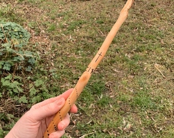 Pine - Celtic Sacred Tree - Wand - Hand Carved -