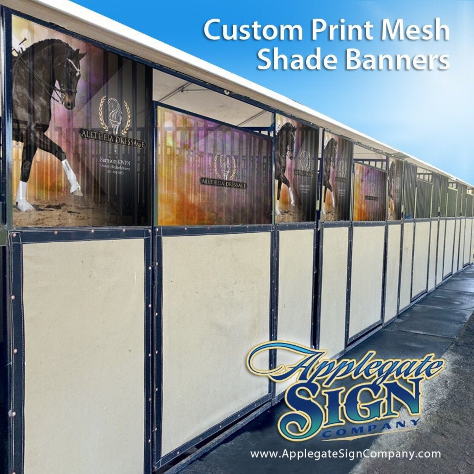 Horse Stall Banners Custom Print Instant Shade Mesh Etsy