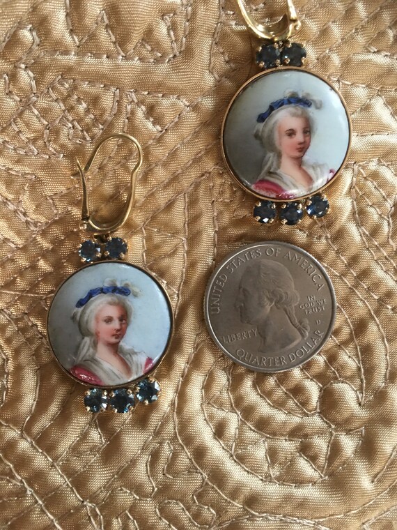 Rare Estate Jewelry Earrings Victorian Buttons wi… - image 6