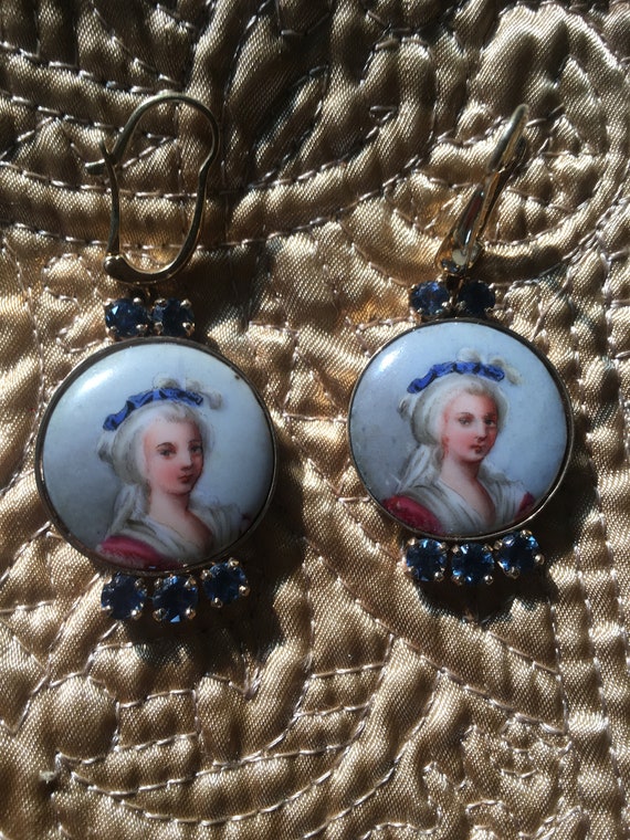 Rare Estate Jewelry Earrings Victorian Buttons wi… - image 7