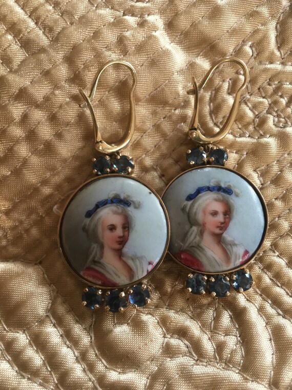 Rare Estate Jewelry Earrings Victorian Buttons wi… - image 8