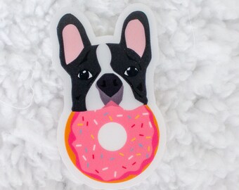 Frenchie Donut Vinyl Sticker