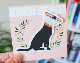 Black Lab Cone of Shame Vinyl Sticker