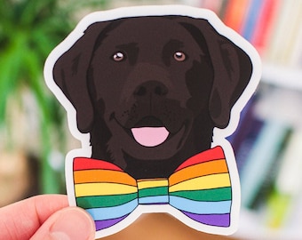 Chocolate Labrador Retriever Pride Vinyl Sticker | Rainbow Sticker | LGBTQ Lab Sticker