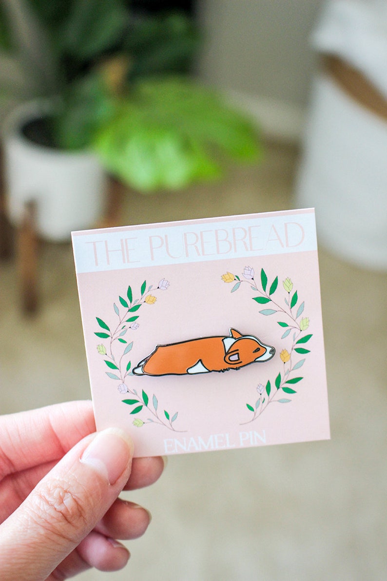 Sleepy Corgi Pin Lazy Corgi Hard Enamel Pin Corgi Sploot Pin