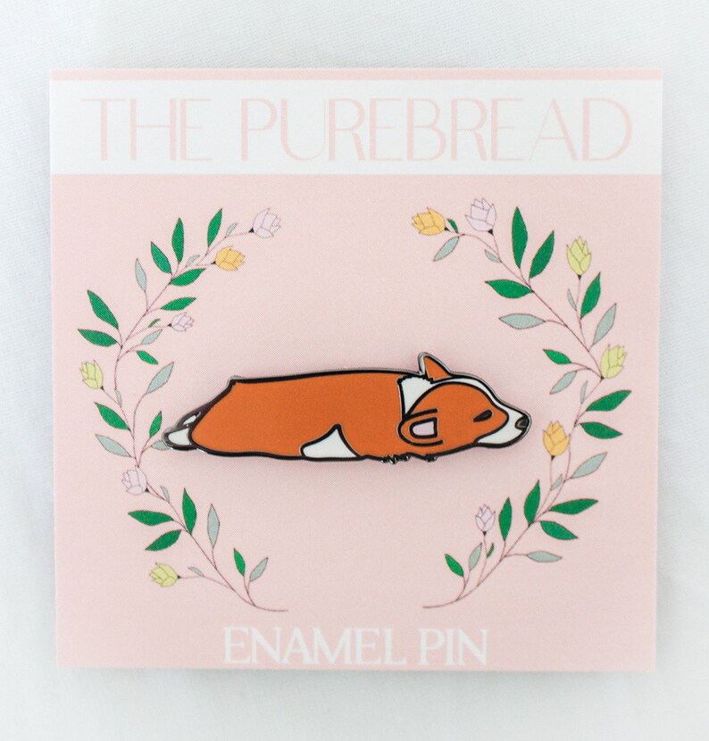 Sleepy Corgi Pin Lazy Corgi Hard Enamel Pin Corgi Sploot Pin