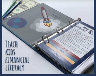 financial workbook for kids, financial literacy, financial education, banking activities, life skill learning, money habits, learn budgeting