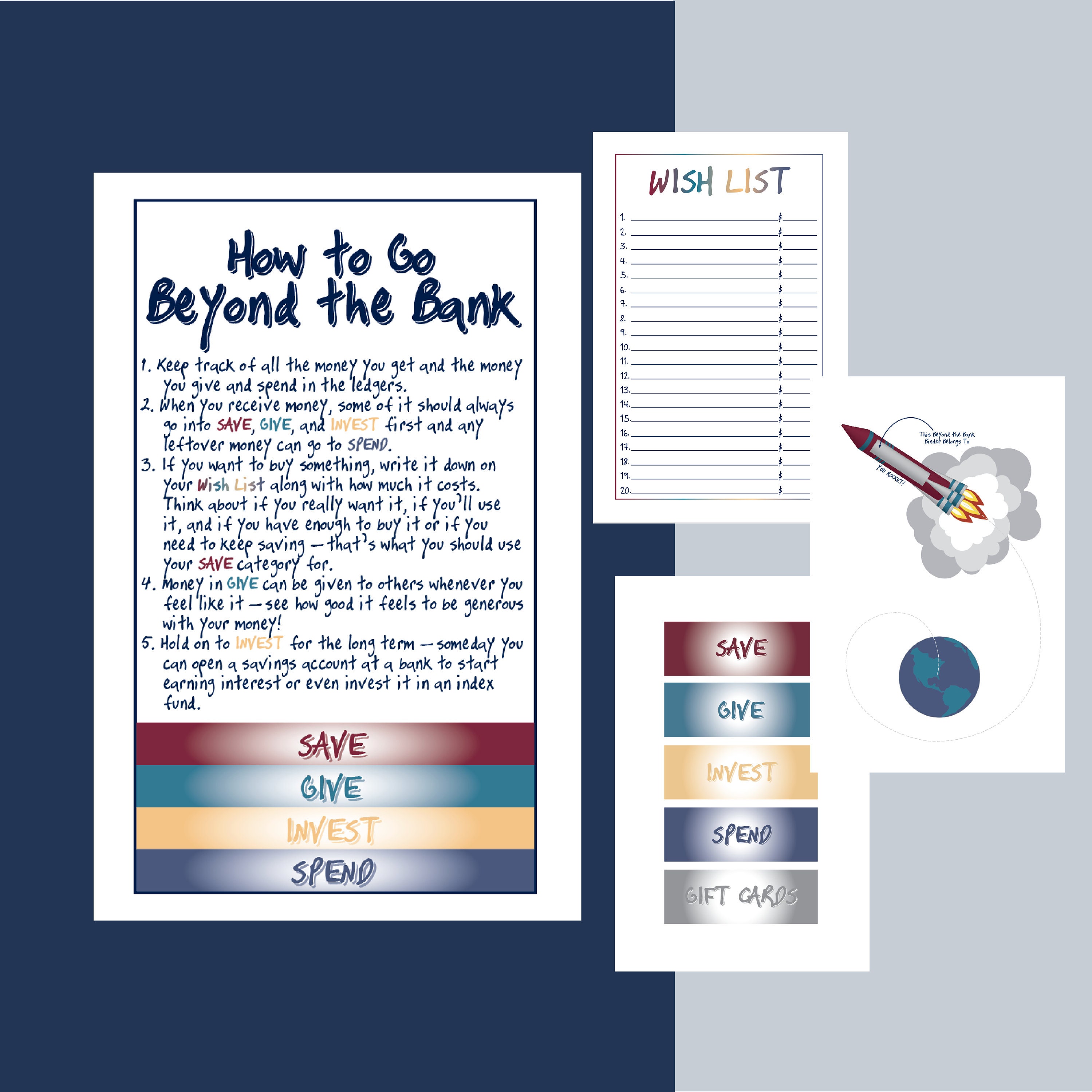 Save Share Spend Printable, Money Envelopes PDF, Save Give Spend Jar ...