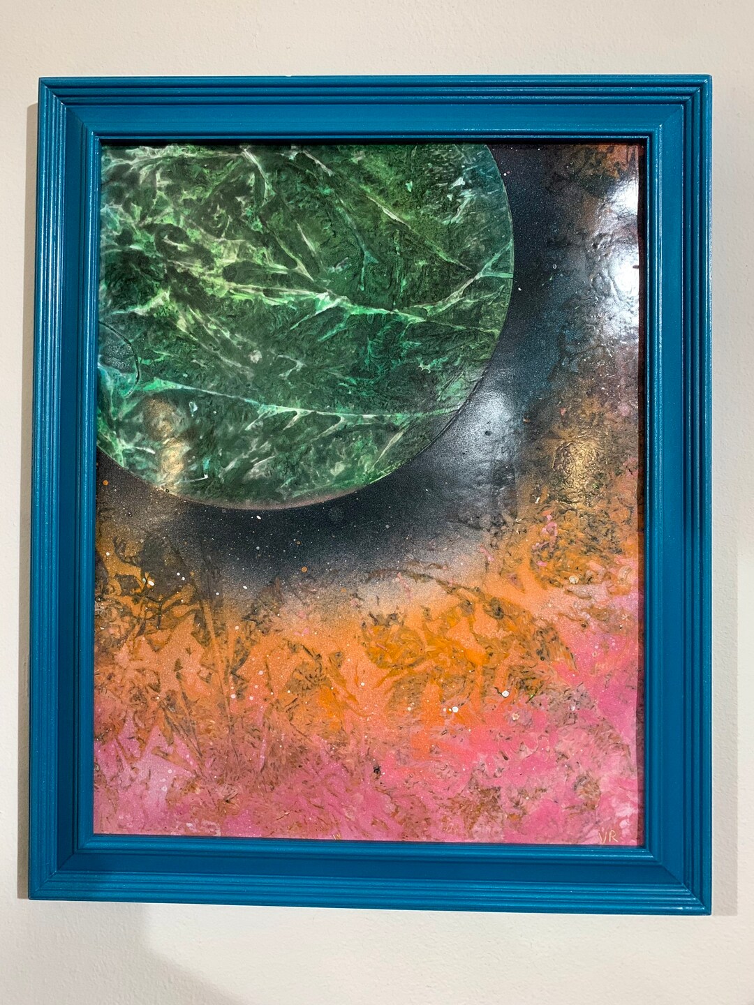 11x14 Custom Spray Paint Art Spray Painted Wood Frame