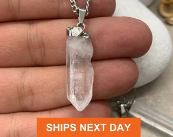 Bergkristall Spitze - Bergkristall Halskette - Bergkristall Anhänger - Geschenk für Sie - Heilkristalle und Steine