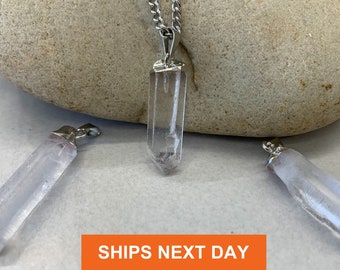 Raw Clear Quartz point pendant / clear quartz necklace / clear quartz crystal / clear quartz / healing crystals and stones / crystal jewelry