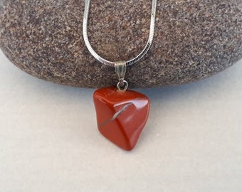 Red Jasper Pendant Necklace: Handmade Crystal Jewelry Gift