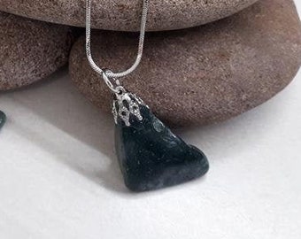 Moss Agate pendant • Moss Agate necklace • Moss Agate Druzy necklace crystal jewelry • Moss Agate Crystal pendant for women gift for her Mom