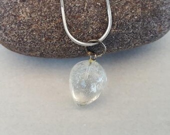 Clear quartz crystal necklace, Quartz Pendant, Raw Quartz necklace crystal jewelry, Quartz Crystal pendant necklace for women, gift for Mom