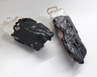 Tourmaline pendant necklace- Black Tourmaline necklace crystal jewelry gift- Tourmaline Crystal pendant necklace- Tourmaline pendant for men
