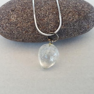 Clear quartz crystal necklace, Quartz Pendant, Raw Quartz necklace crystal jewelry, Quartz Crystal pendant necklace for women, gift for Mom
