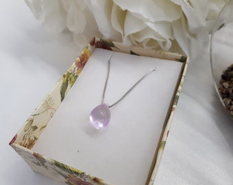 Collar de meditación para mujer / Joyas de meditación / Colgante de meditación de plata esterlina / Collar de chakra raíz / Regalo colgante rosa claro