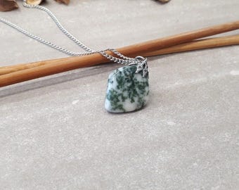 Tree agate pendant - tree agate necklace for women - tree agate jewelry - tree agate beads - tree agate tumbles - crystal gemstone necklace