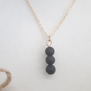 Lava stone Necklace- Essential Oil Diffuser Jewelry- Anxiety Healing necklace / choker / charm. Motivational jewelry- Lava Y Triangle beads