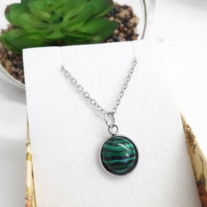 Malachite pendant necklace • Malachite Dainty necklace crystal jewelry • Malachite Crystal necklace for women is the best gift for women