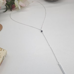 溶岩石ネックレス - エッセンシャルオイルディフューザージュエリー - 不安を癒すネックレス / チョーカー / チャーム。モチベーションジュエリー - シルバー Y ネックレス