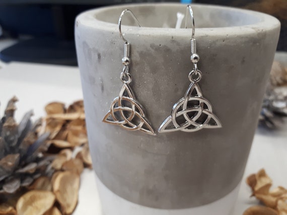 Orecchini A Nodo Celtico In Argento Sterling – Forma Di Cuore, 32x14 Mm, Gioielli Simbolici Per Donna