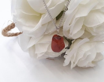 Carneoolkristallen ketting voor vrouwen - carneool hanger ketting - natuurlijke carneool sieraden - geboortesteen ketting - carneool charme