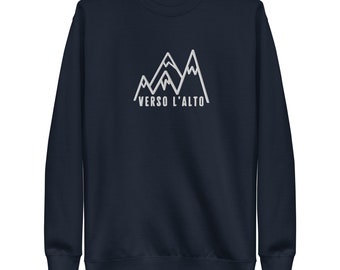 Embroidered Large Design Verso L'alto Unisex Sweatshirt, Pier Giorgio Frassati