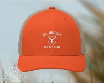 St Hubert Trucker Hat, Saint Hubertus, Catholic Hat, Hunting Hat, Patron Saint of Hunting, Confirmation Gift, Catholic Menswear