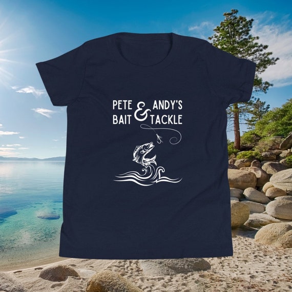 Youth Pete and Andys Bait and Tackle T Shirt, Catholic Youth T Shirt, St  Peter Shirt, St Andrew Shirt, Catholic Boy Shirt 