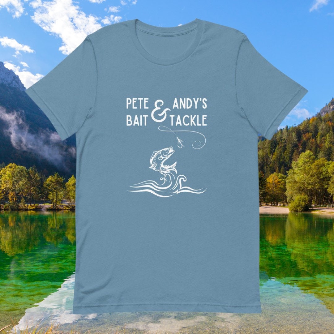 Pete and Andy's Bait and Tackle T Shirt, Catholic T Shirt, Catholic Fisherman T Shirt, St Peter Shirt, St Andrew Shirt, Catholic Dad's Gift