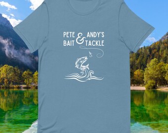 Pete and Andy’s Bait and Tackle T Shirt, Catholic T Shirt, Catholic Fisherman T Shirt, St Peter Shirt, St Andrew Shirt, Catholic Dad’s Gift