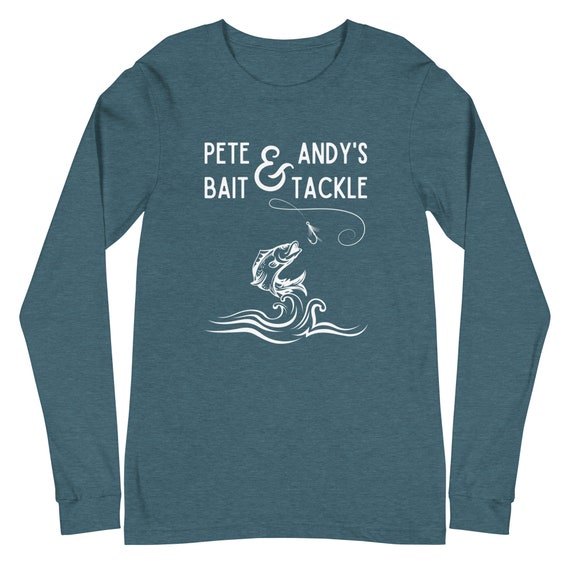 Pete and Andys Bait Shop Unisex Long-sleeved Tee, Catholic Tee, Catholic  Shirt, St Andrew, Saint Peter, Fishermans Gift, Confirmation Gift 