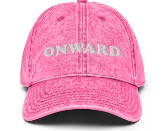 Jessica Hanna Fundraiser, Blessed By Cancer, Onward Hat, Vintage Cotton Twill Cap, Breast Cancer Support, Catholic Hat