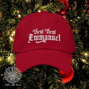 Veni Veni Emmanuel Dad hat, Latin Hat, Christmas Hat, Catholic Christmas, Christmas Carol, Blackletter Hat